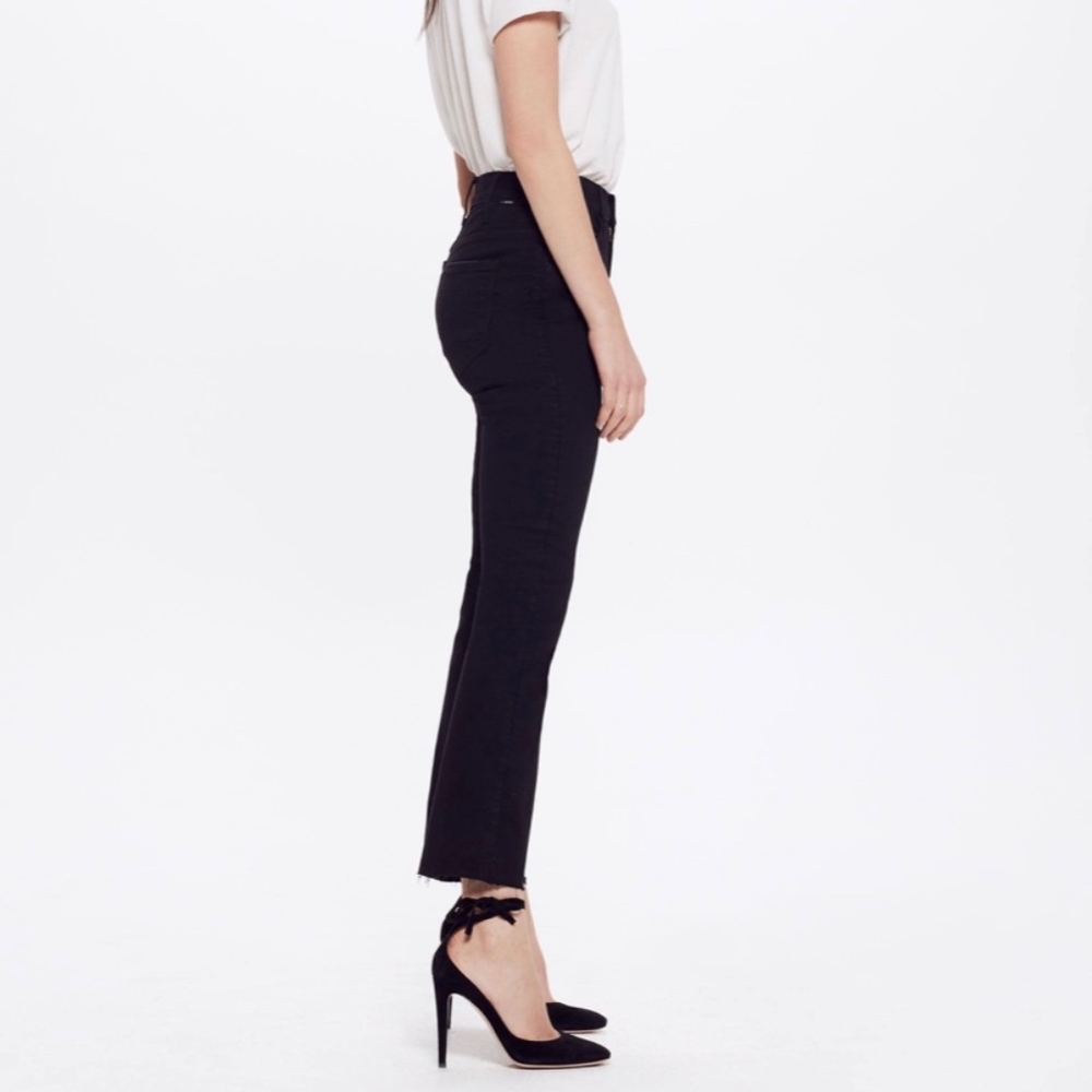 MOTHER Hustler Ankle Fray in black